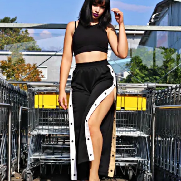 Wide Leg Snap Side Button Pants | Poshmark